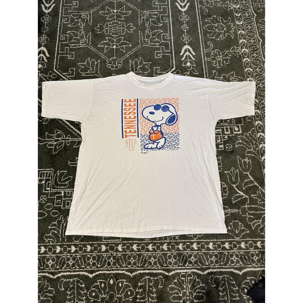 Vintage Tennessee Volunteers Shirt Artex Snoopy Peanuts Football White XL